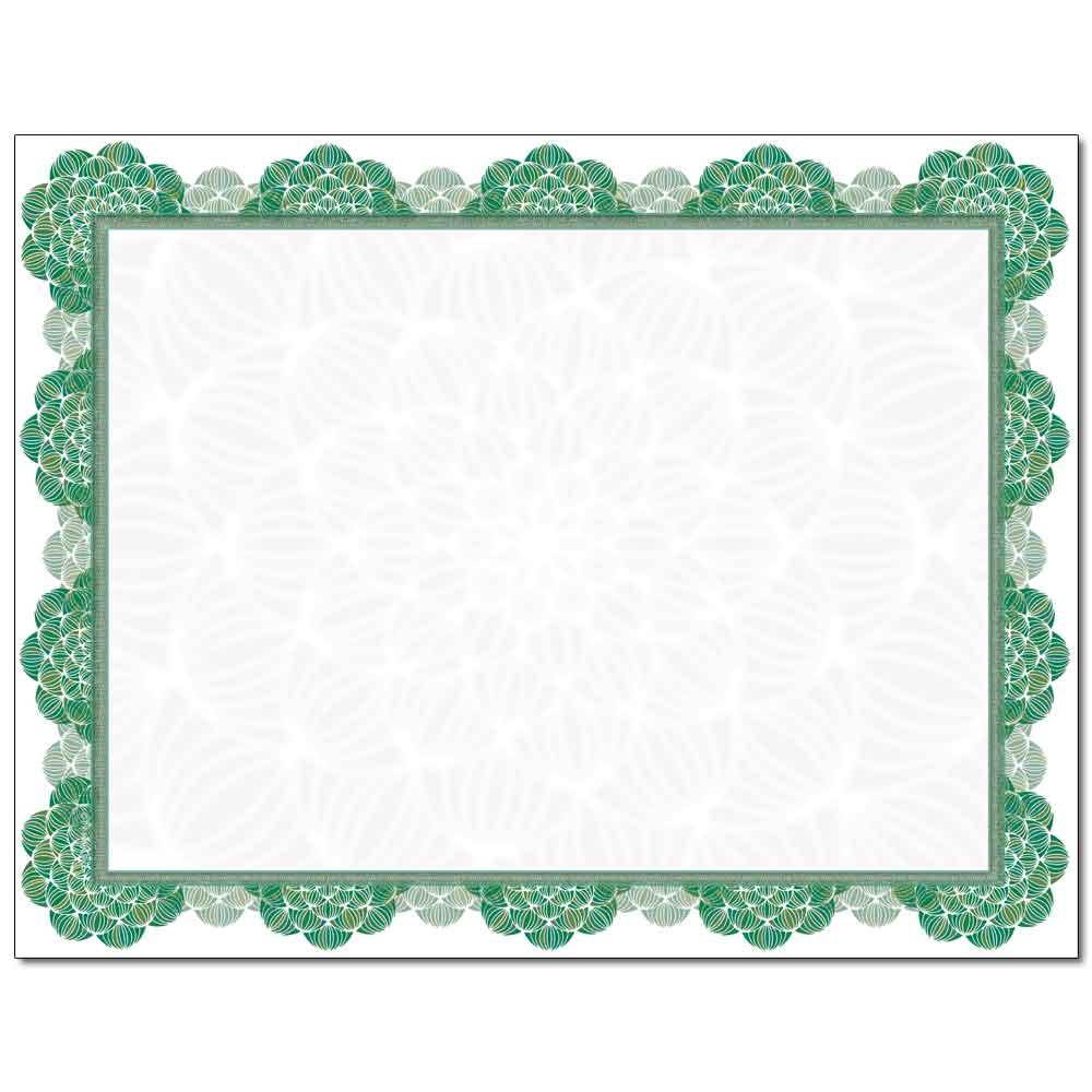 Green Medallion Laser & Inkjet Certificate Border Paper, 100 pack