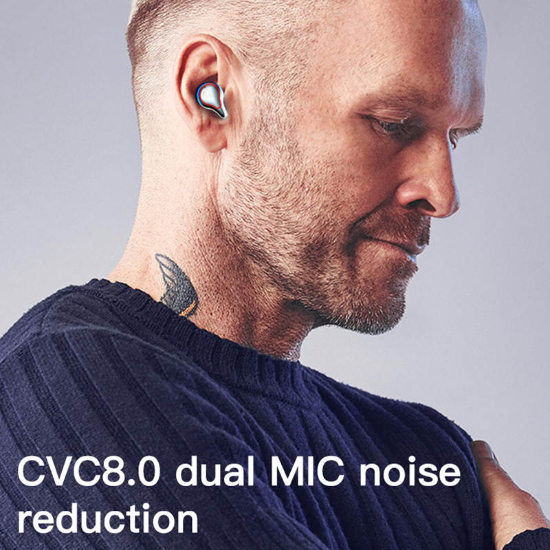 TWS True Wireless Earbuds Noise Canceling Earpiece Portable Bloototh Earphone Handsfree Sport Headset With Charging Case for Cell Phones