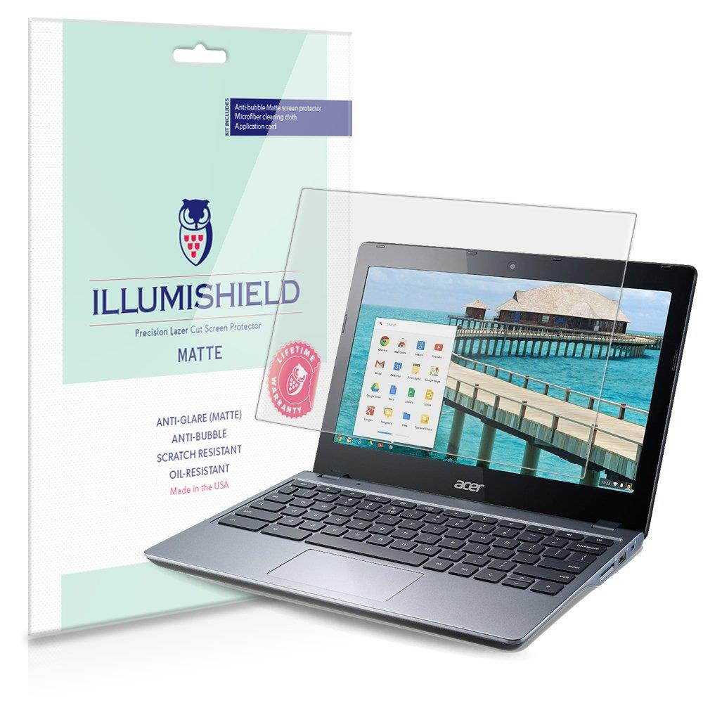 iLLumiShield Matte Screen Protector Compatible with Acer Chromebook 11 C720 (2-Pack) Anti-Glare Shield Anti-Bubble and Anti-Fingerprint PET Film