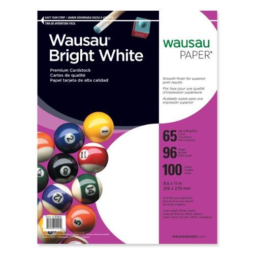 Wausau 91901 Paper Card Stock Paper Card Stock Letter - 8.50" x 11" - 65 lb - Smooth - 100 / Pack - White