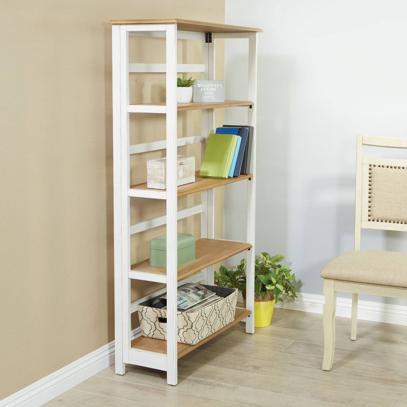 60" 5 Shelves Medford Bookcase Distressed White - OSP Home Furnishings