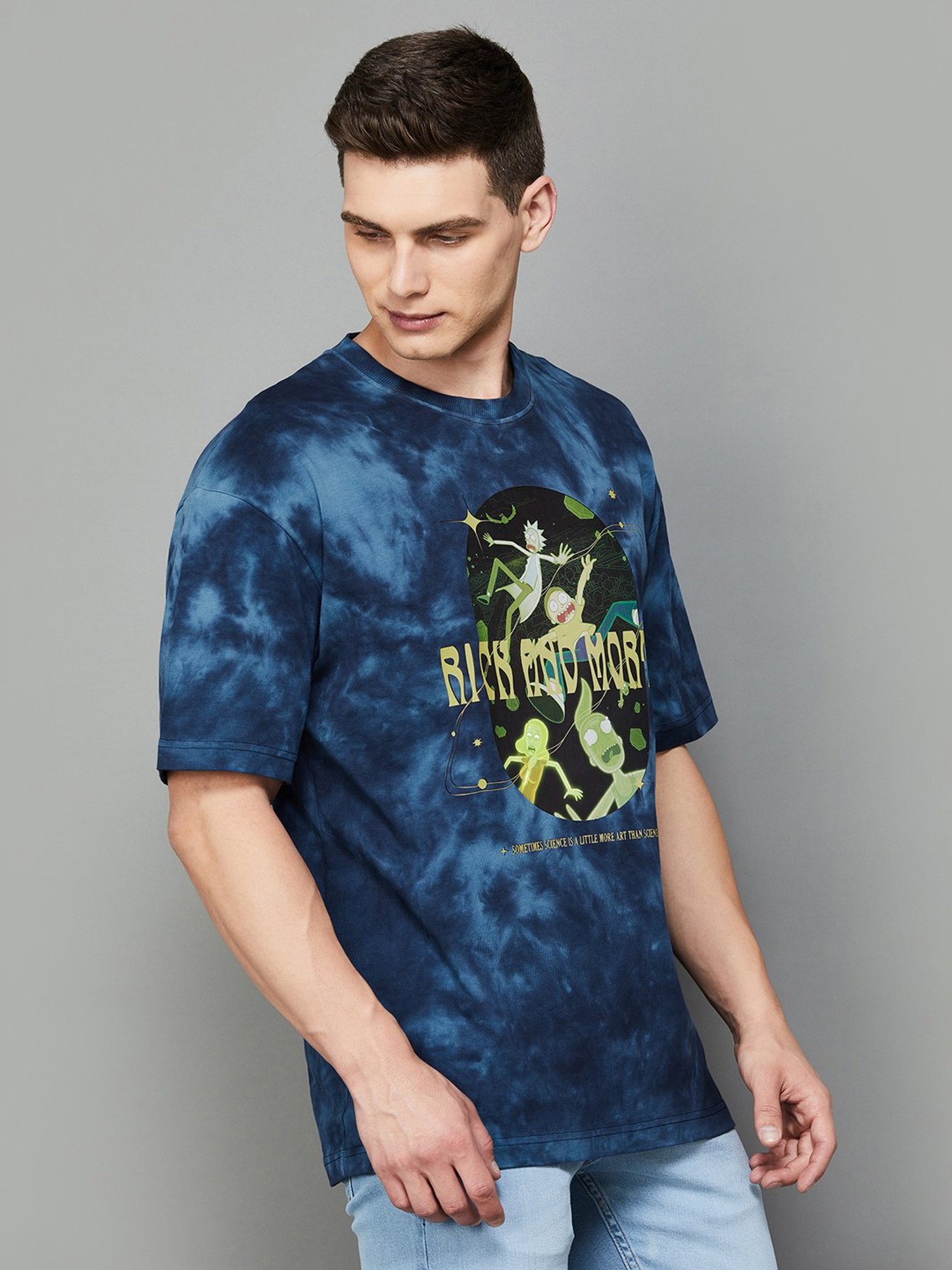 Forca by Lifestyle Navy Regular Fit Graphic Print Crew T-Shirt