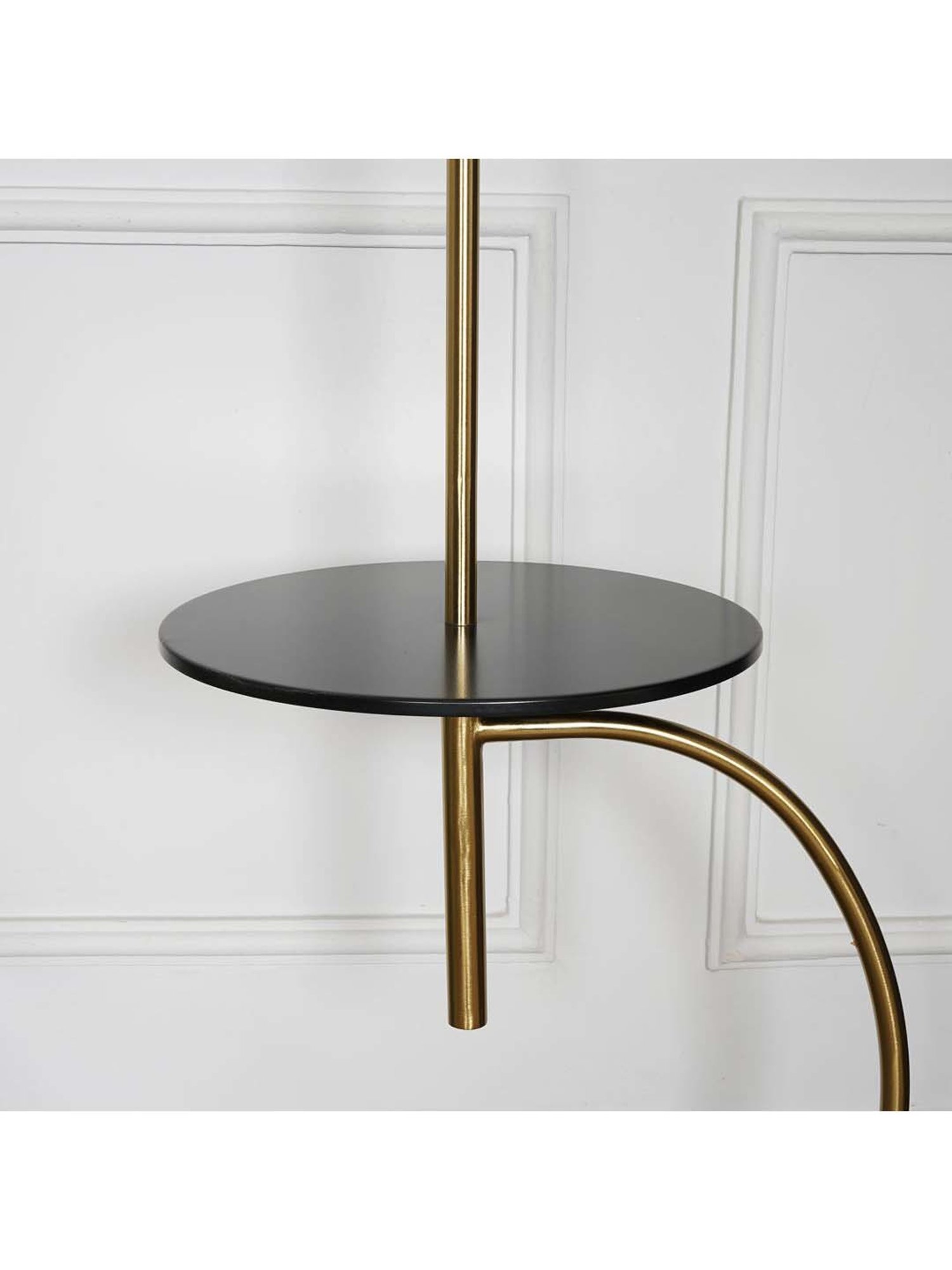 Kapoor E Illuminations Jigger Brass & Black Metal Multiutility Shelf Floor Lamp