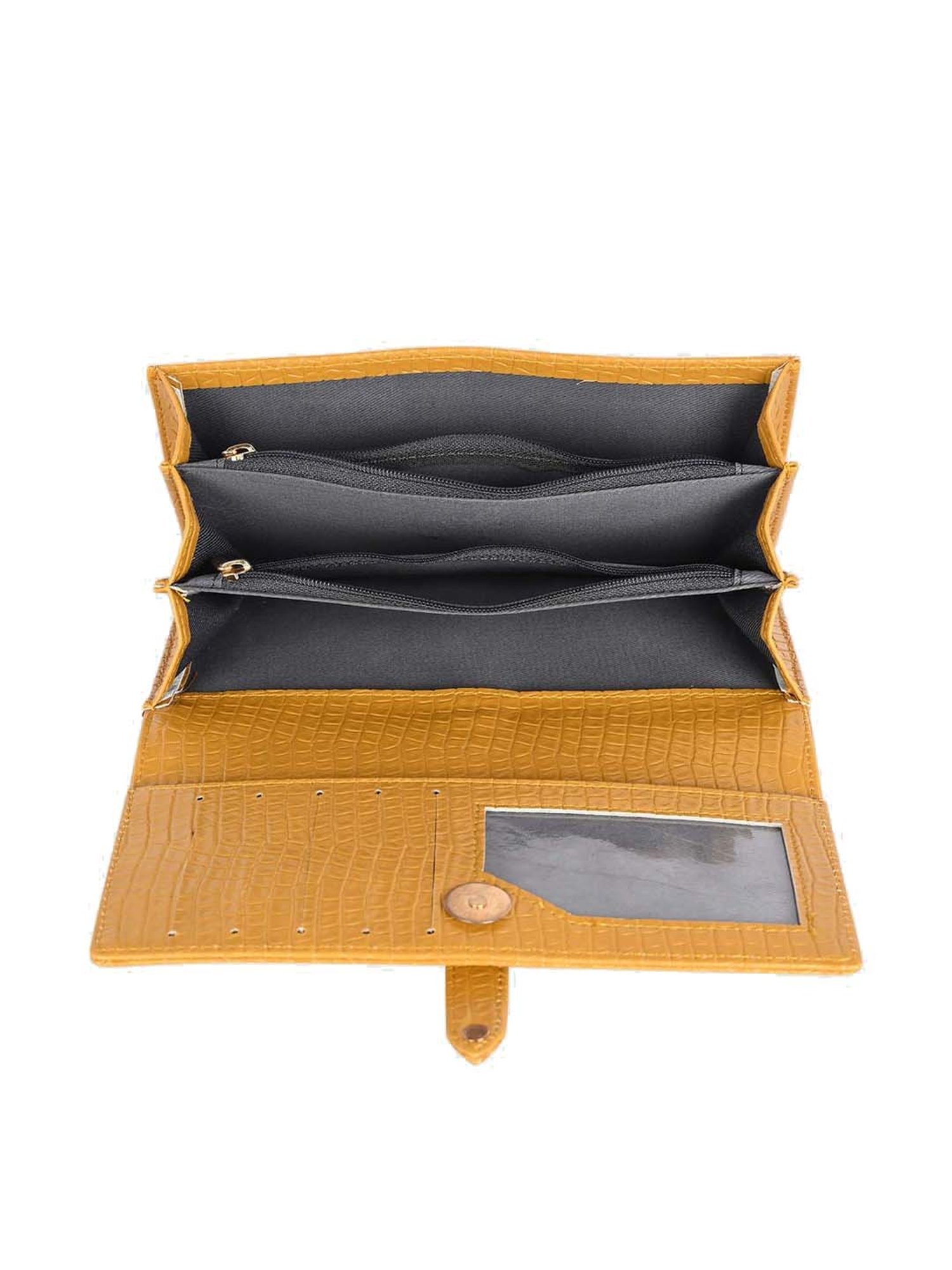 Bagsy Malone Yellow Textured Wallet for Women