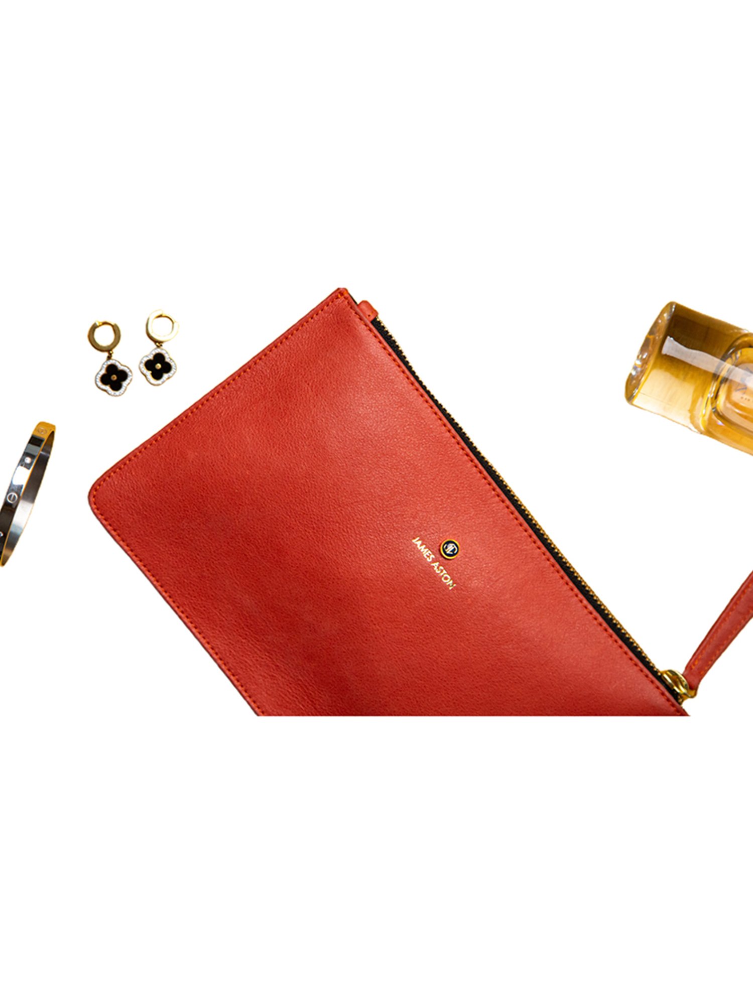 James Aston Julia Orange Medium Leather Case