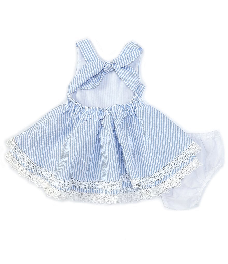 Rare Editions Baby Girls 3-24 Months Lurex-Striped Seersucker Dress