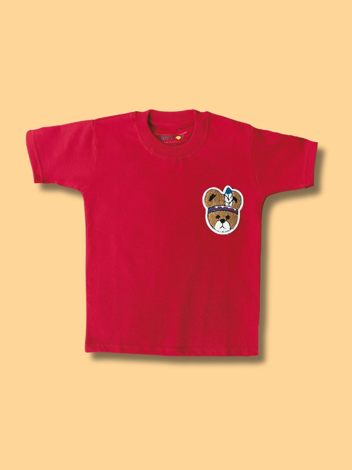 Tippy Top Kids Red Self Design T-Shirt