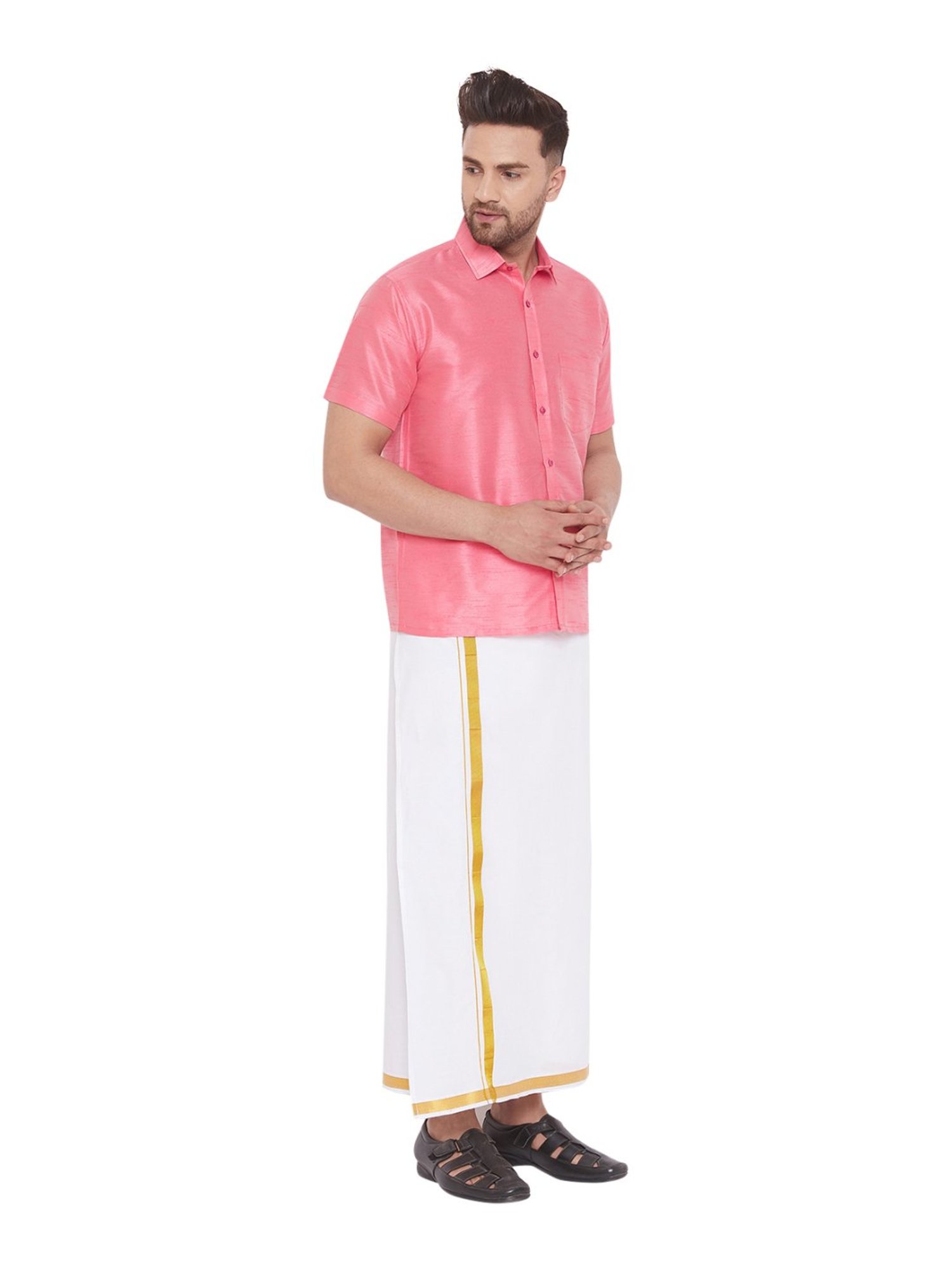 Vastramay White Cotton Straight Fit Embroidery Ethnic Suits