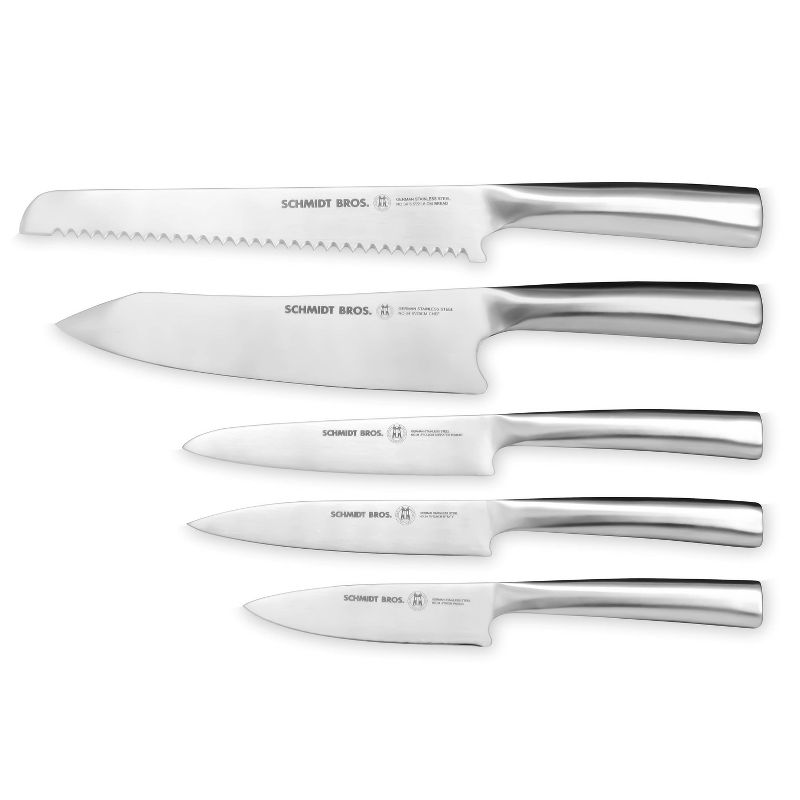 Schmidt Brothers Cutlery 6pc Stainless Steel Knife Block Set
