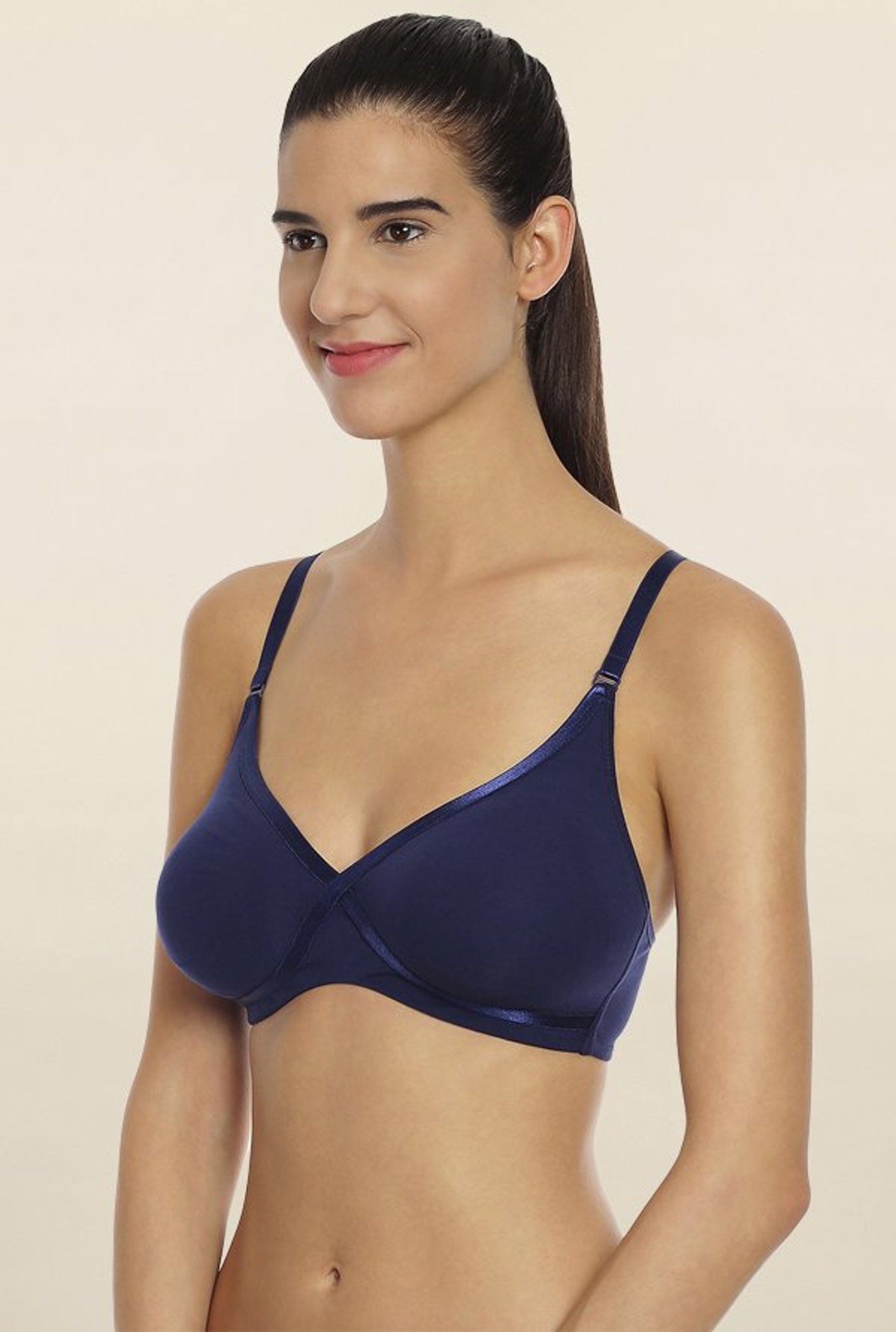 Soie Navy Non Padded Bra