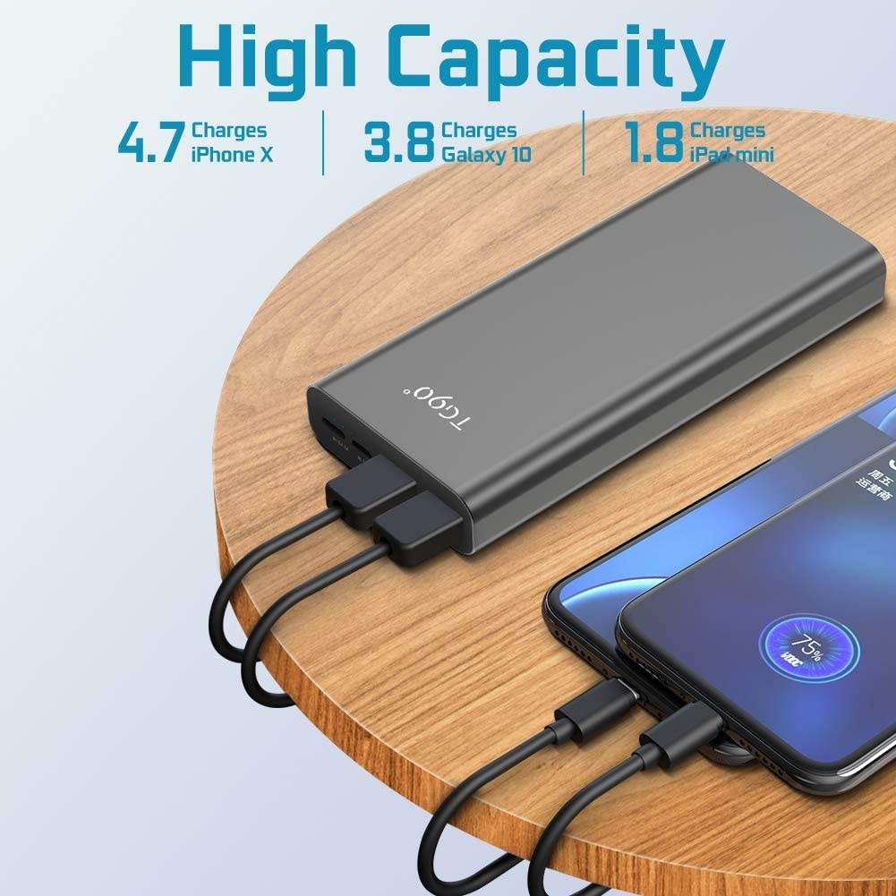 Power Bank Portable Charger 25000mAh Battery Backup for Cell Phones Ultra Compact Portable Phone Charger with Dual Output &USB-C Input External Battery Pack Compatible with iPhone Samsung Smartphones