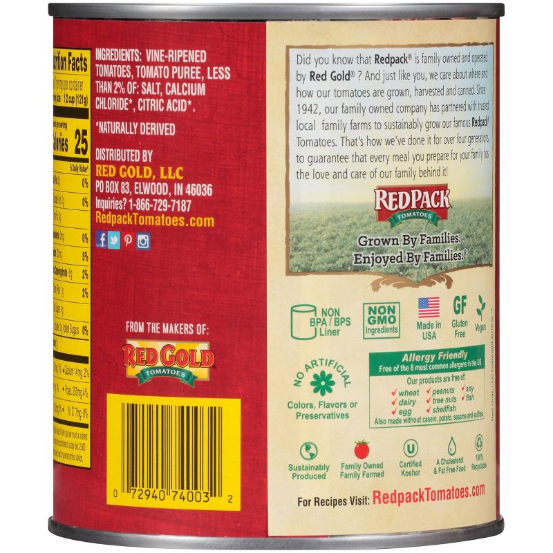 Red Pack Canned Whole Peeled Tomatoes 28oz