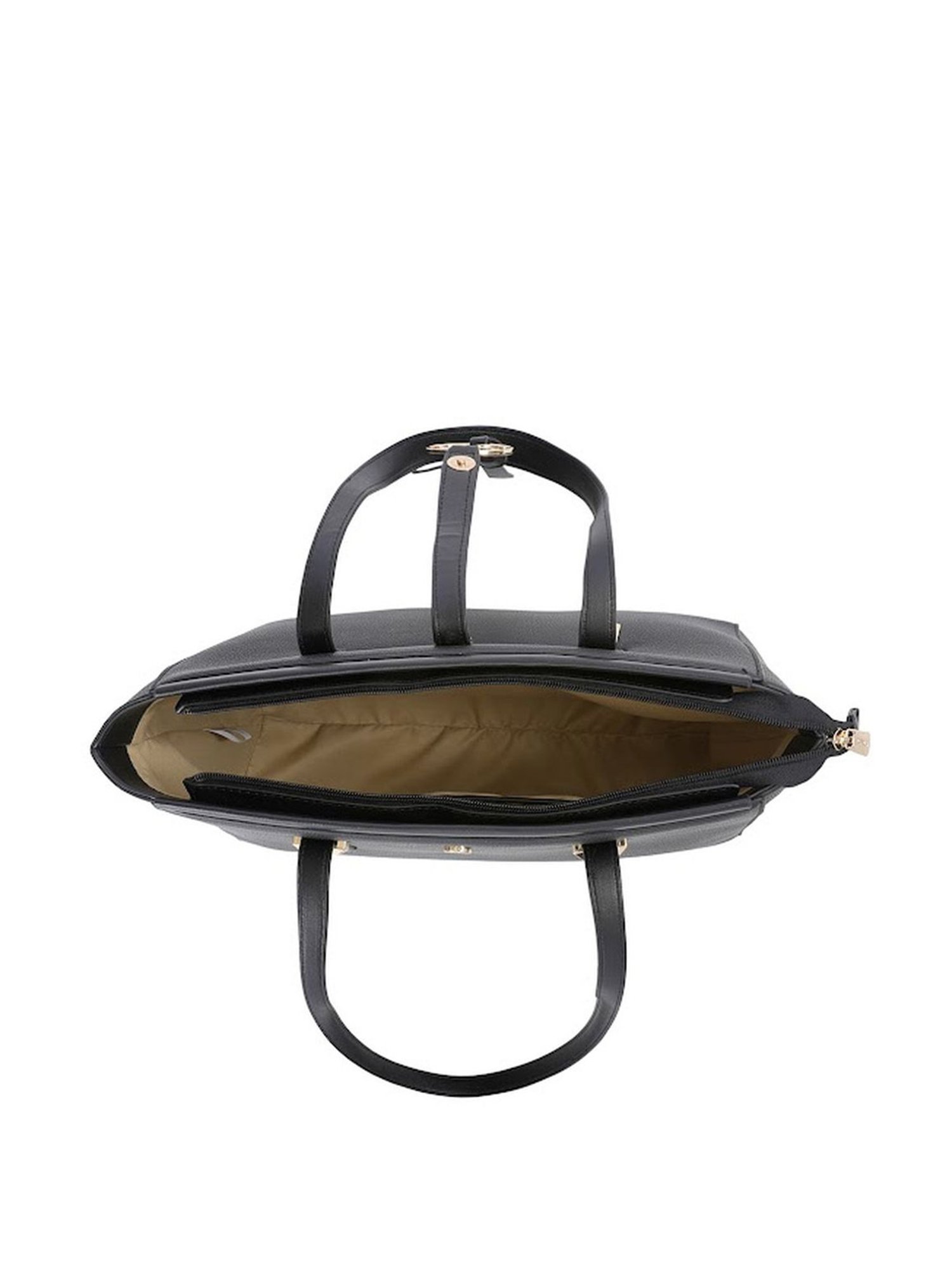 Sugarush Carly Black PU Solid Shoulder Handbag