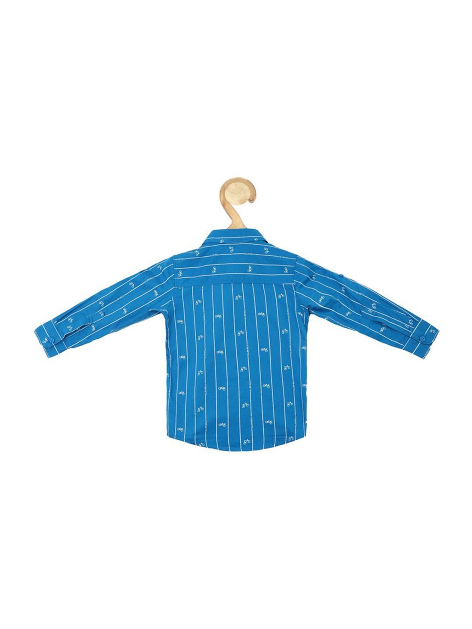 Allen Solly Junior Blue Striped Full Sleeves Shirt