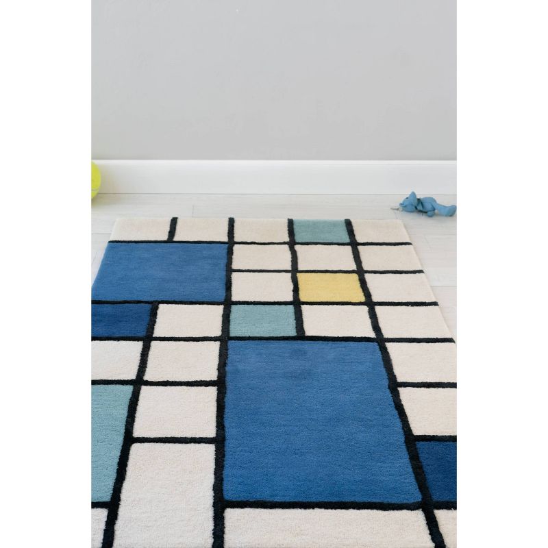 4'x6' Mid-Cen Grid Kids' Rug - Nico & Yeye