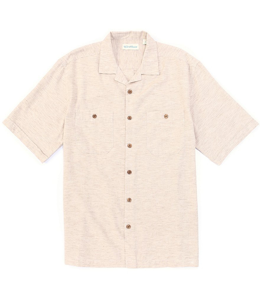 Caribbean Two Pocket Woven Button Front Shirt