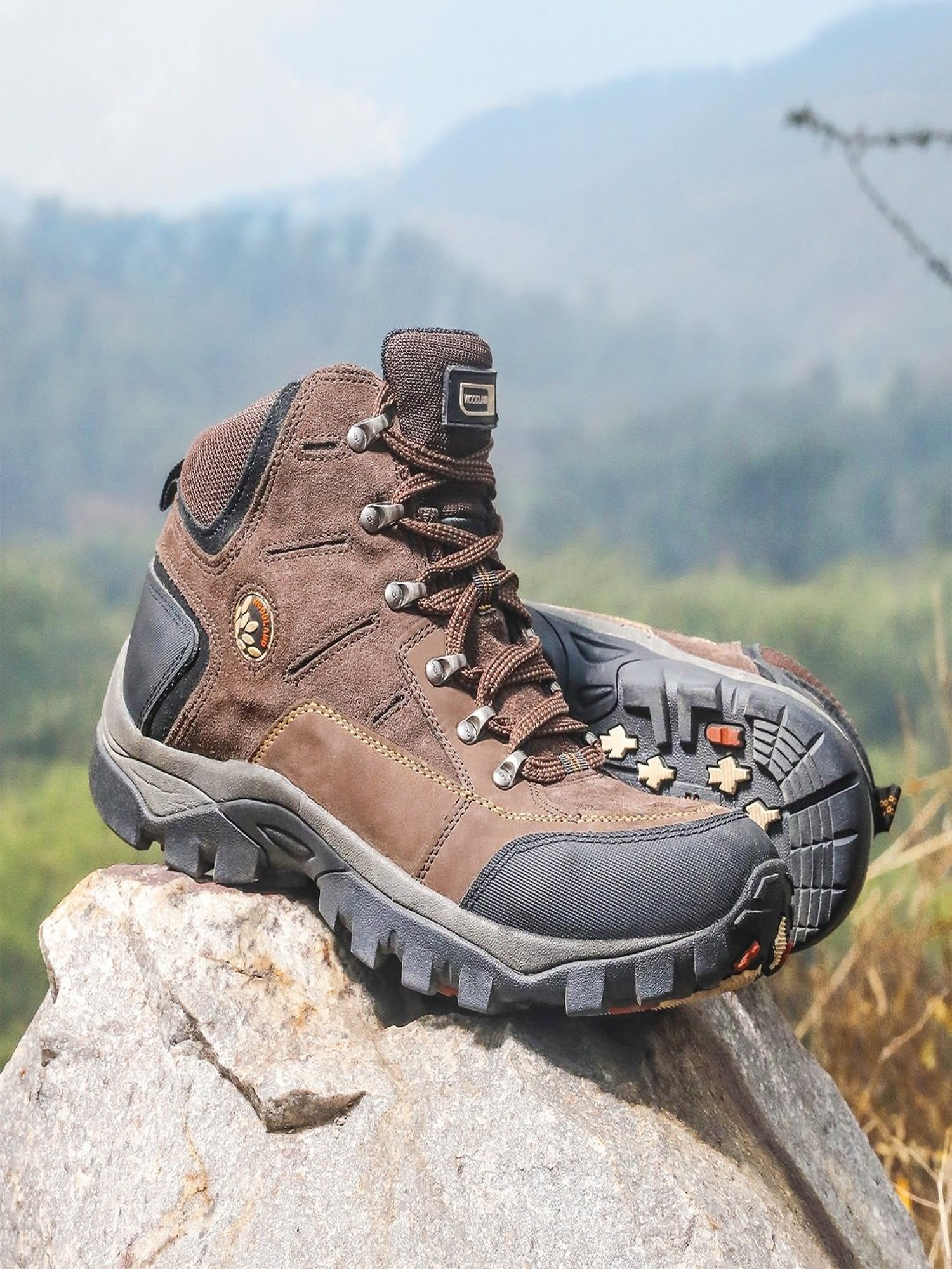 Woodland Men's Dark Brown & Tan Casual Boots