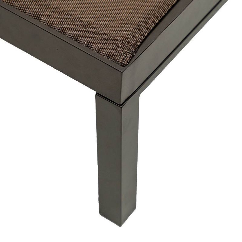 2pc Outdoor Aluminum Adjustable Daybed & Chaise Lounge Chairs with Wheels - Brown - Crestlive Products