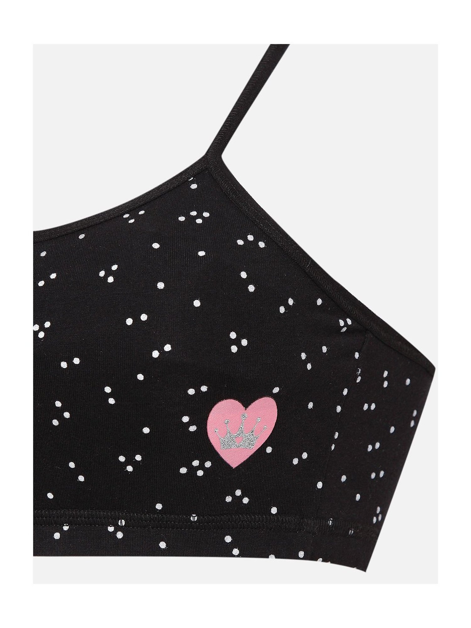 Sillysally Kids White & Black Printed Sports Bra (Pack Of 2)