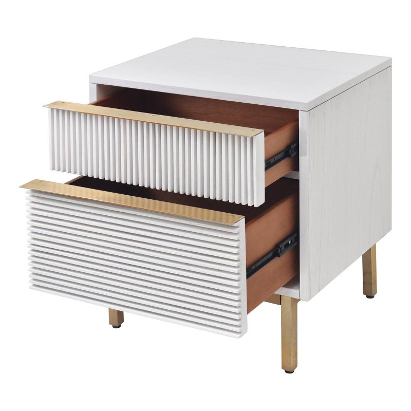Avant 2 Drawer Nightstand White - Hopper Studio