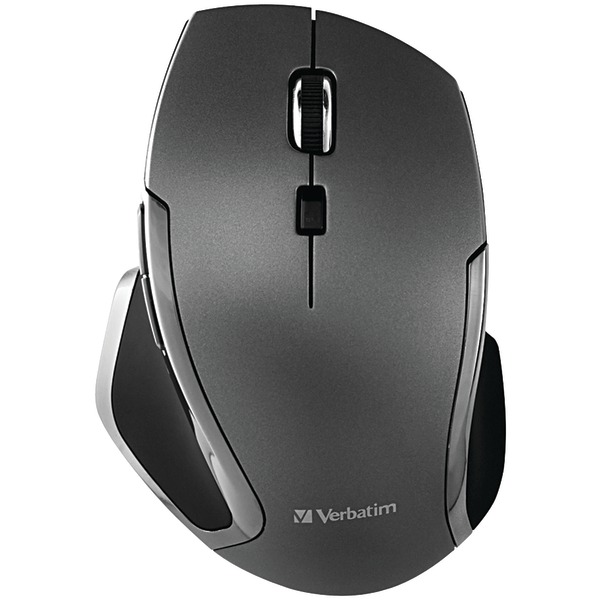 Cordless Blue-LED Deluxe Notebook Mouse, Ergonomic, 6 Buttons, 2.4 GHz (Graphite)