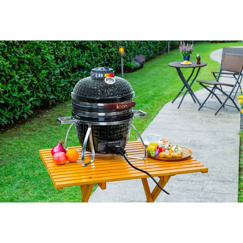 Vision I-CON 101 Electric and Charcoal Kamado Grill - Black