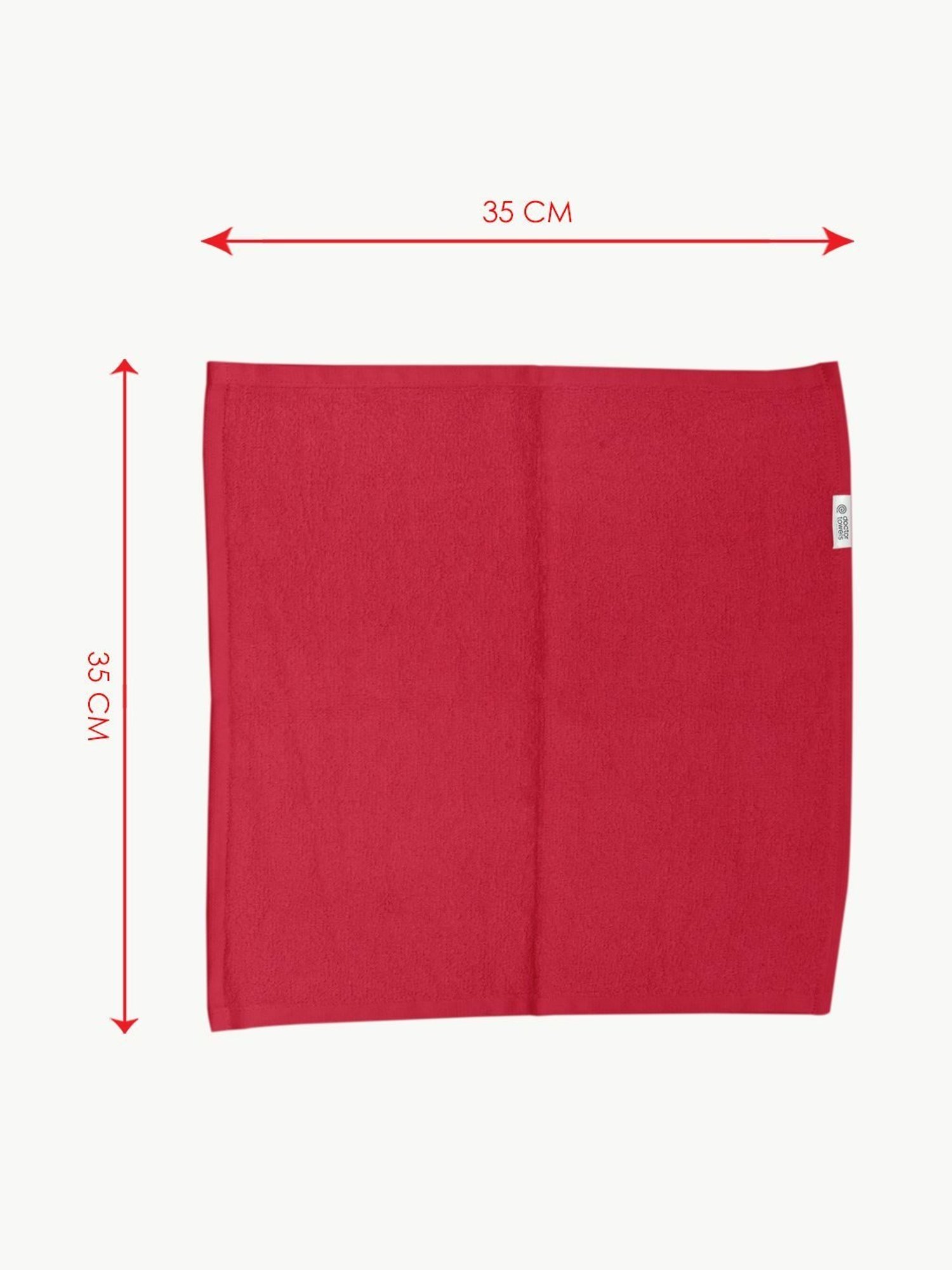 Doctor Towels Bamboo Terry Red 650 GSM Viscose Face Towel (Set of 4)