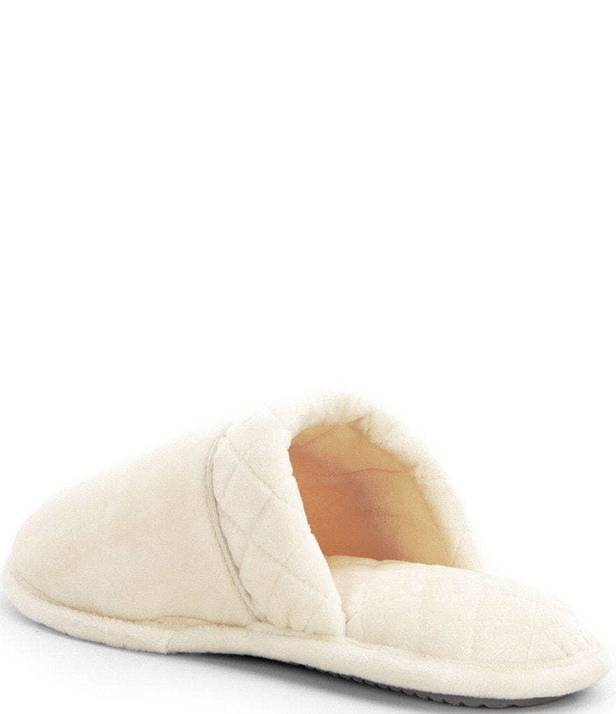 Cabernet Microfiber Velour Quilted Slippers