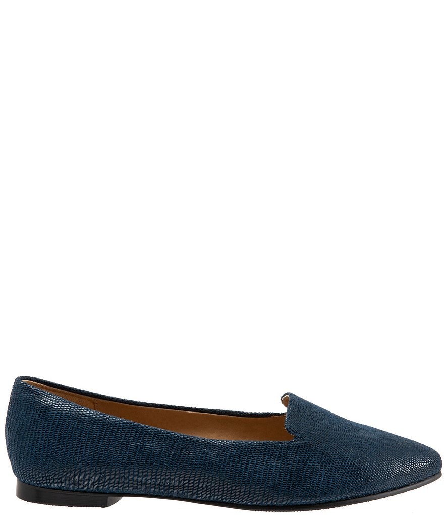 Trotters Harlow Lizard Patent Suede Leather Slip-Ons