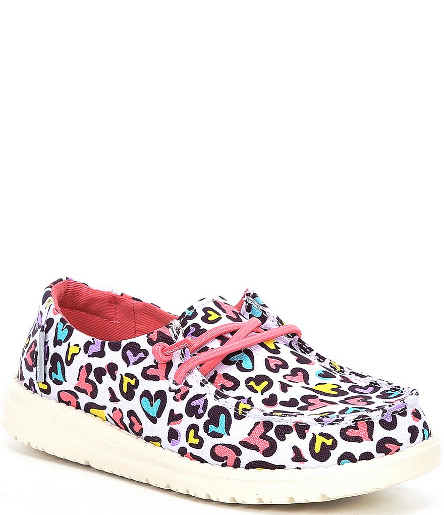 Hey Dude Girls' Wendy Multi Leopard Washable Slip-Ons (Youth)