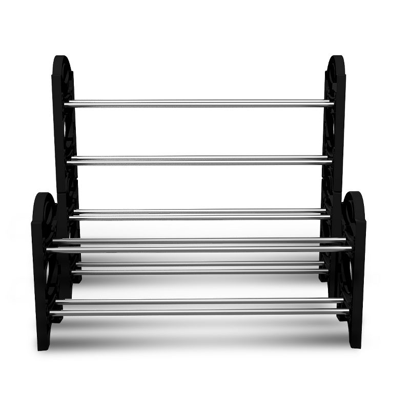 Sorbus Shoe Rack - Black/Silver