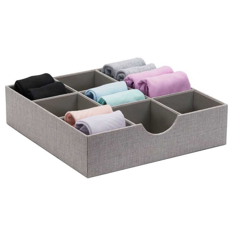 Household Essentials 9 Section Square Shelf Organizer Tray Gray