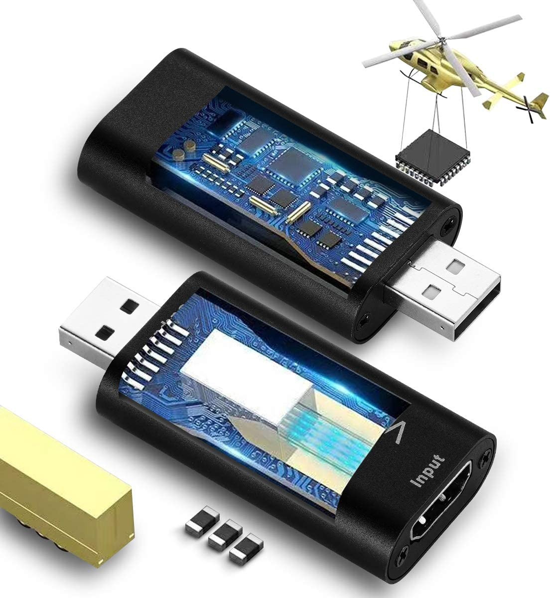 FURUI HDMI Video Capture Card, Game Capture Cards HDMI to USB2.0 1080P Record via DSLR Camcorder Compatible with VLC/OBS/Amcap