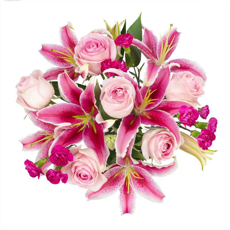 Colour Republic Light Pink Garden Rose Bouquet