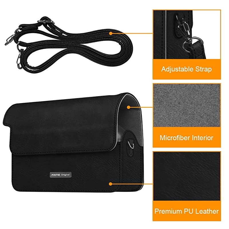 Protective Case Compatible with Fujifilm Instax Wide 300 Instant Film Camera Premium PU Leather Protective Bag Cover wRemovable Strap Vintage Black