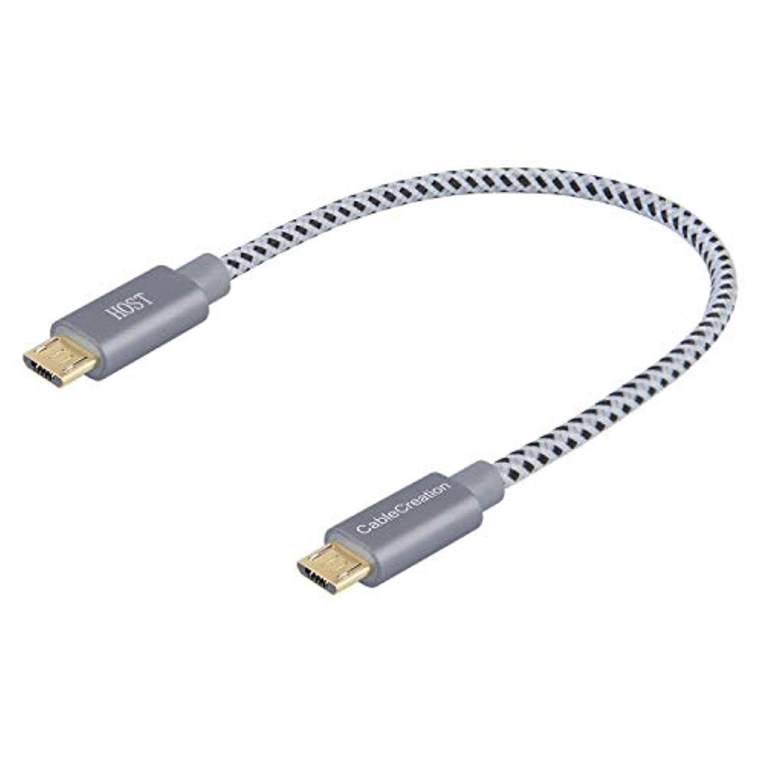 cablecreation short usb otg cable, micro usb to micro usb cable, compatible with dji remote controlller usb otg mobile device a