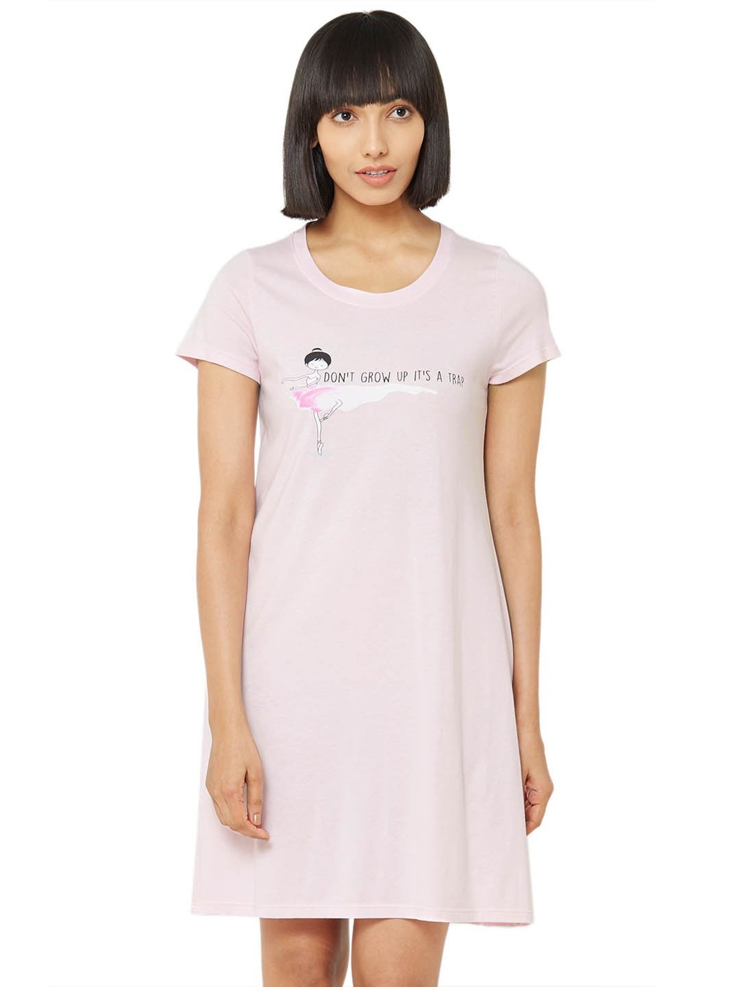Soie Pink Printed Sleep Shirt