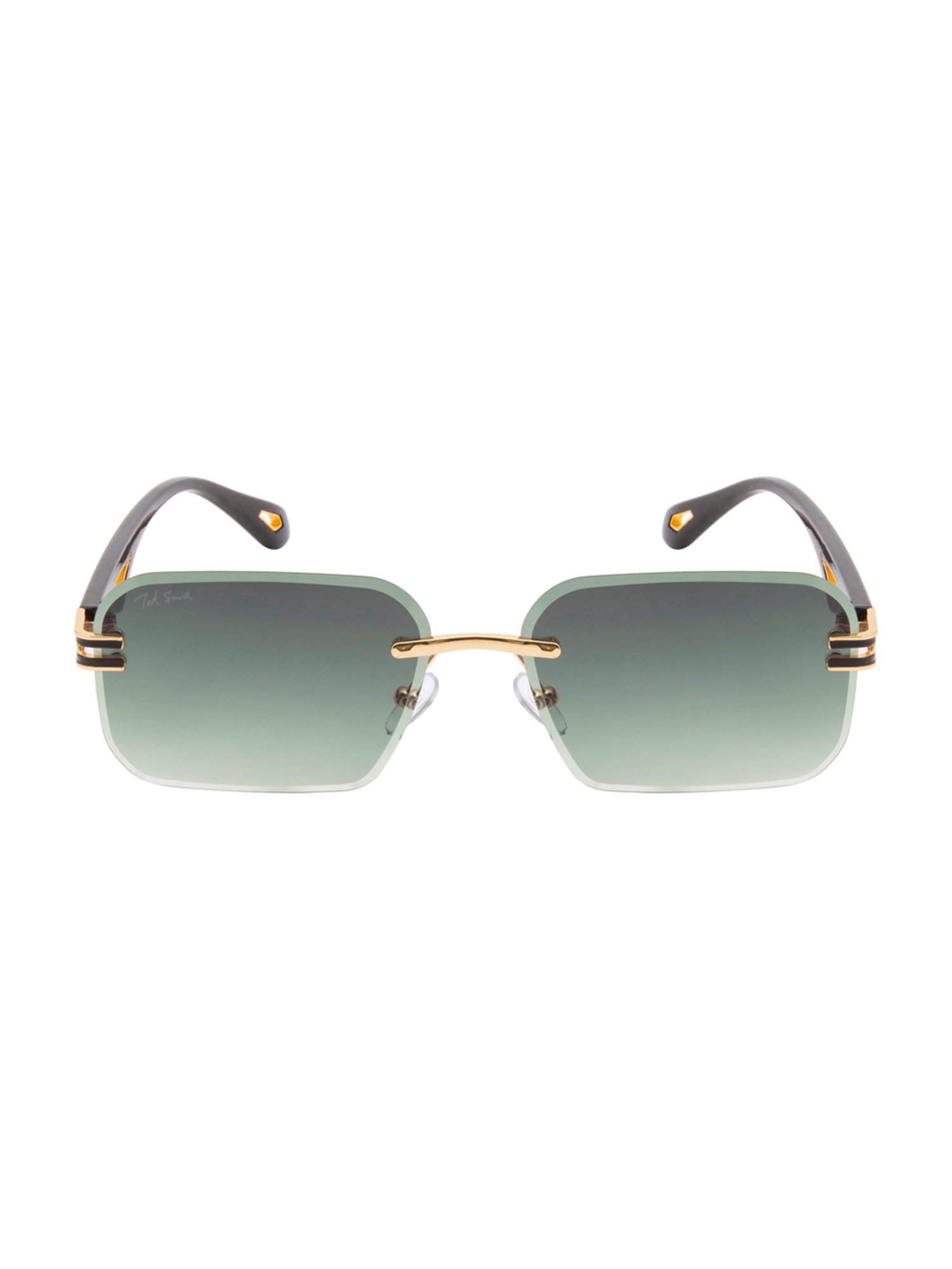 Ted Smith Green Rectangular UV Protection Unisex Sunglasses