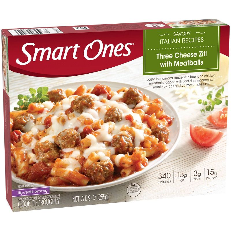 Smart Ones Frozen Three Cheese Ziti with Meatballs - 9oz