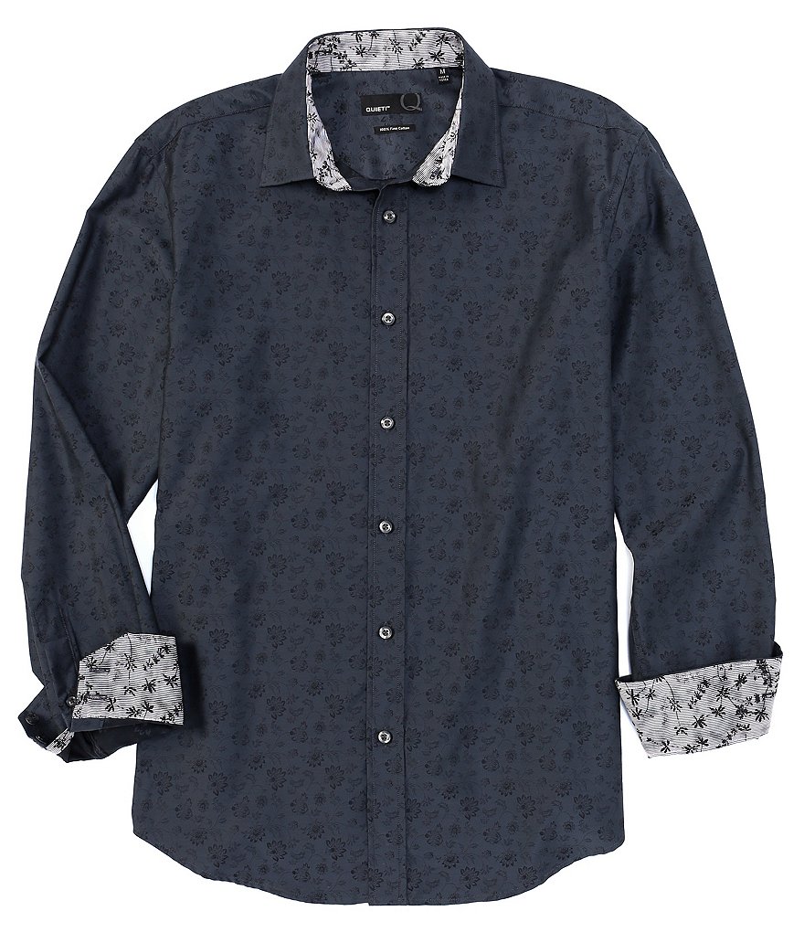 Quieti Floral Print Long-Sleeve Woven Shirt