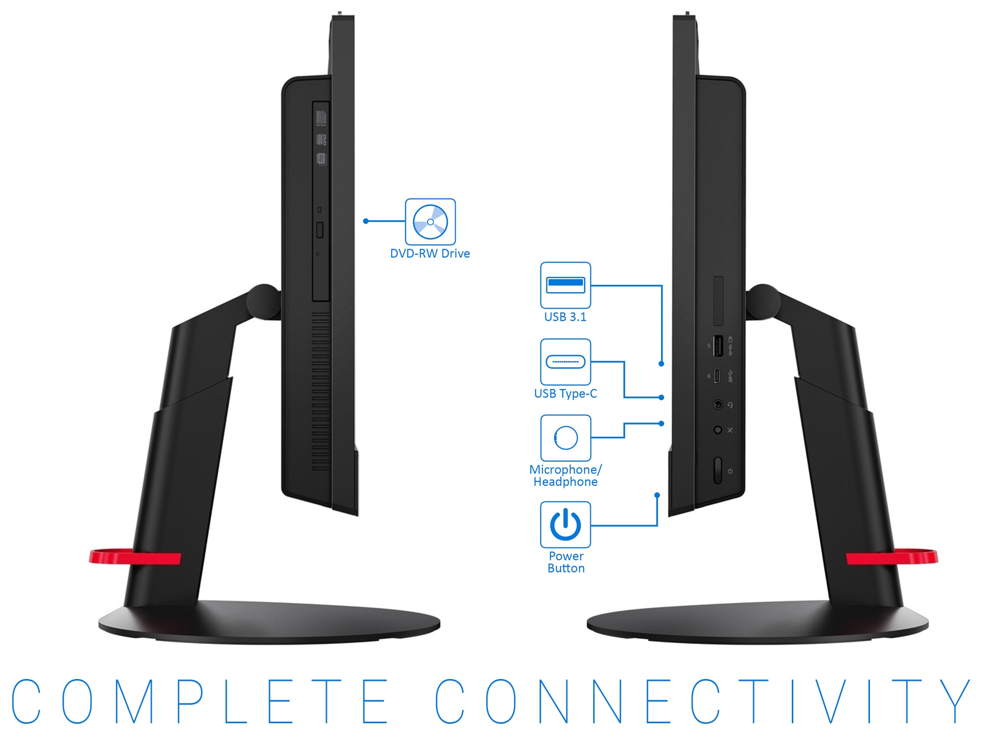 Lenovo thinkCentre M820z All-in-One, 21.5" FHD Display, Intel Core i7-8700 Upto 4.6GHz, 32GB RAM, 2TB SSD, DVDRW, DisplayPort, Wi-Fi, Bluetooth, Windows 10 Pro