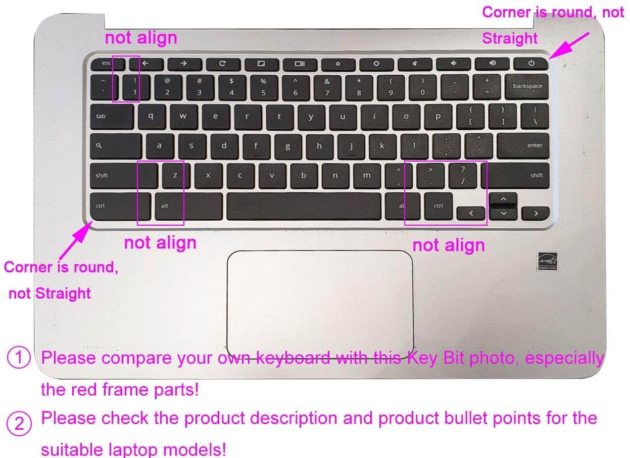 Silicone Keyboard Skin for HP Chromebook 14-X 14-ak 14-ca 14-db Series, HP Chromebook 14 G2 G3 G4 Series, HP Chromebook 11 G2, G3, G4, G5, G6 EE Series, 11.6" HP Chromebook x360 11-ae Series Rainbow