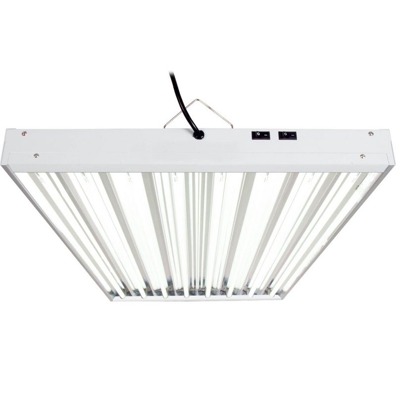 Hydrofarm FLT48 Agrobrite 8-Tube Daisy Chainable Hydroponic 4-Foot Grow Light Fixture 432W with 8-T5 Bulbs for Indoor Home Gardens