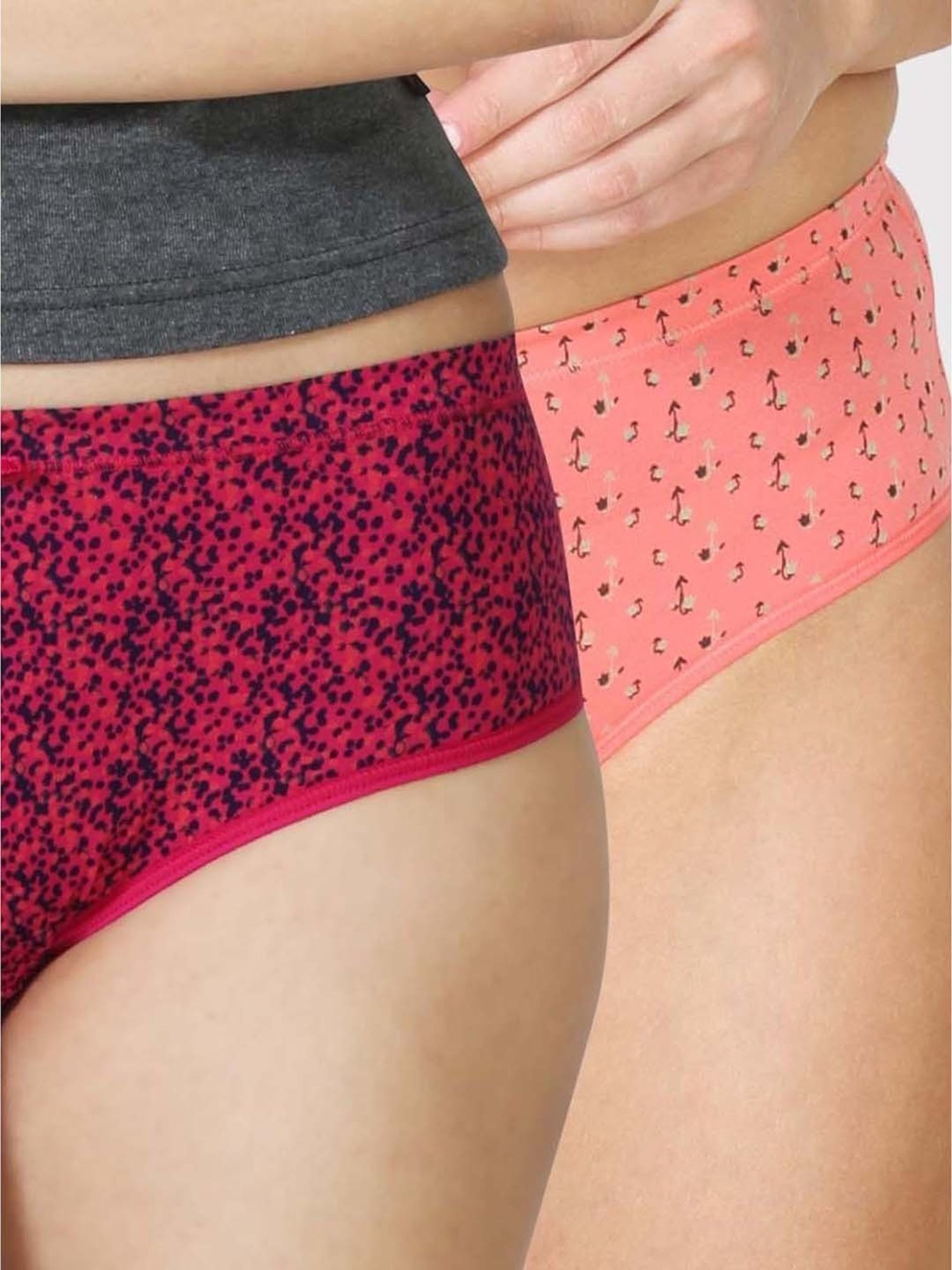 Van Heusen Assorted Color Cotton Printed Hipster Panties - Pack Of 2