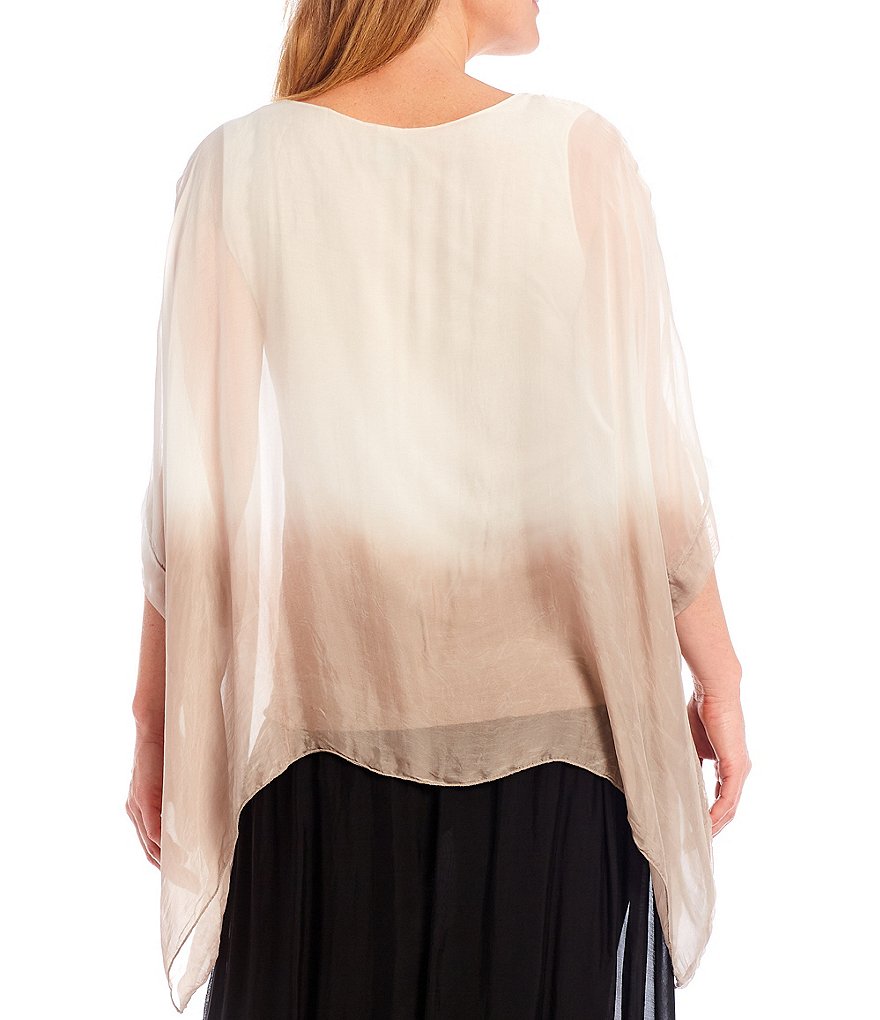 M Made In Italy Ombre Tie Dye Silk Blend Tunic