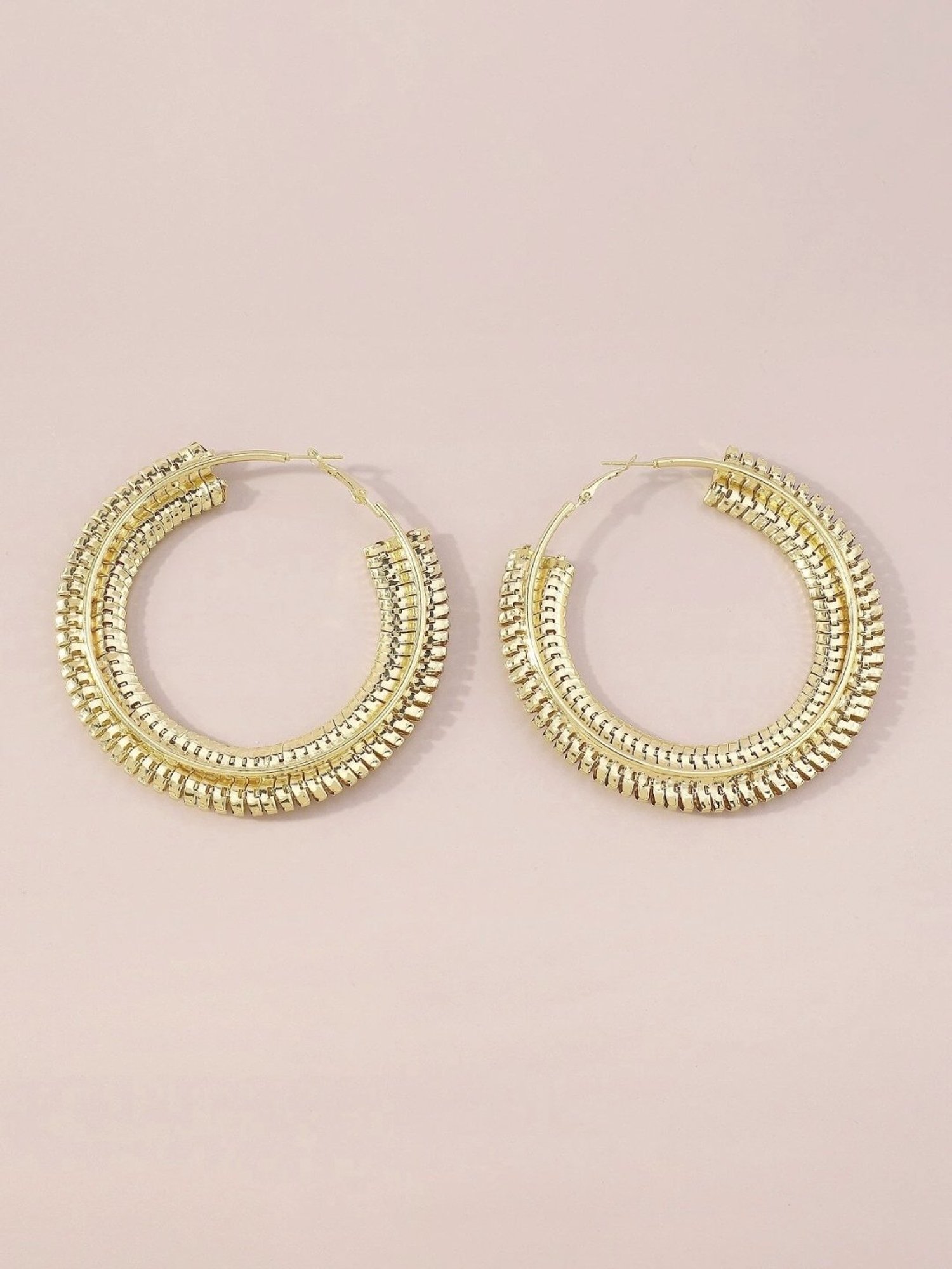 OOMPH Golden Tone Big Statement Party Fashion Full Hoop Earrings for Women