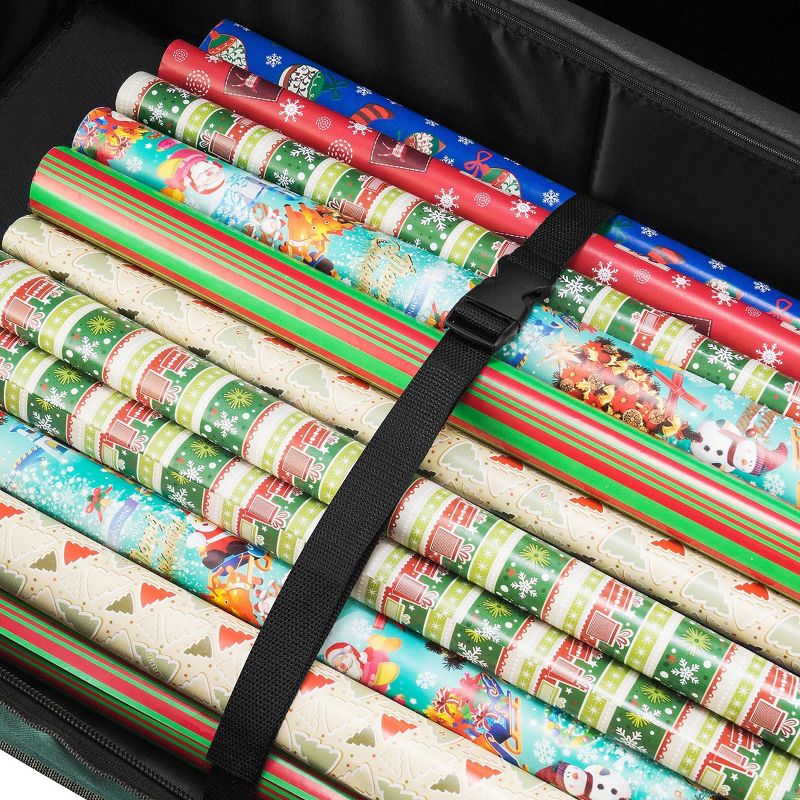 Elf Stor Premier Gift Wrap Rolling Storage Bag Holds Rolls Ribbons Bows and More Green