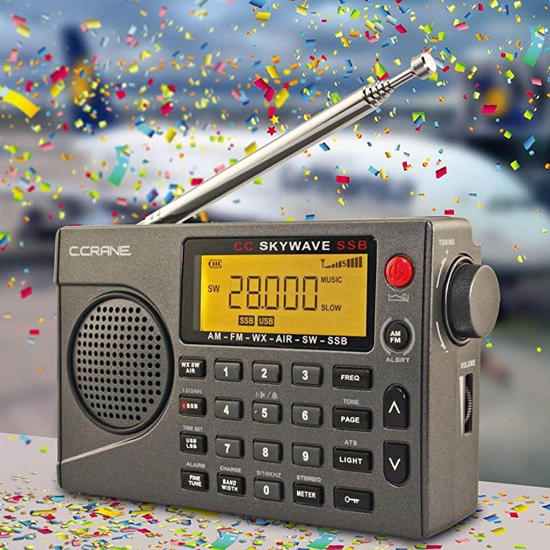 CC Skywave SSB AM FM Shortwave NOAA Weather + Alert Scannable VHF Aviation Band and Single Side Bands Small Battery Operated Portable Travel Radio