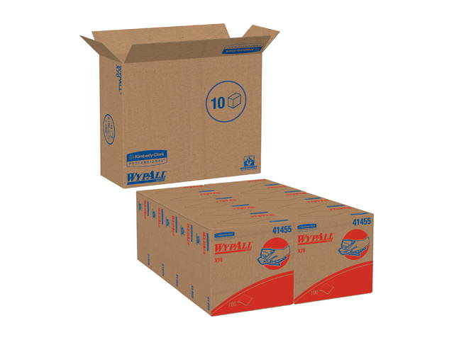 WypAll X70 Extended Use Reusable Cloths (41455), POP-UP Box, Long Lasting Performance, White (10 Packs / Case, 100 Sheets / Pack, 1,000 Sheets / Case)