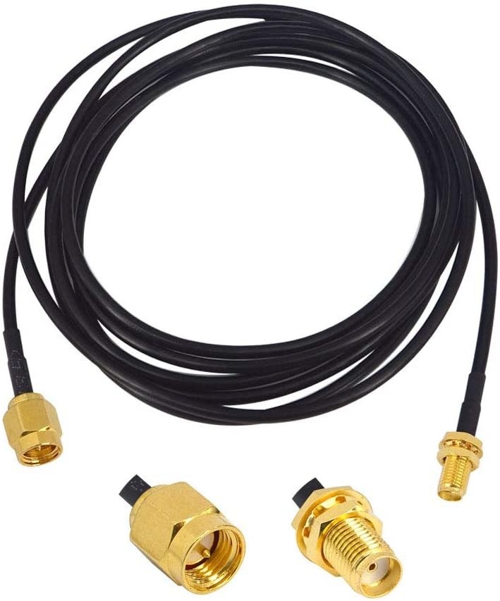YOTENKO HT WiFi Antenna Extension Cable SMA Male to SMA Female Jumper RF Connector Adapter RG174 2M